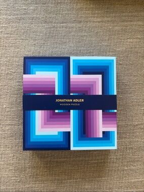 Jonathan Adler Geometric Colorblock Puzzle in Blue & Purple